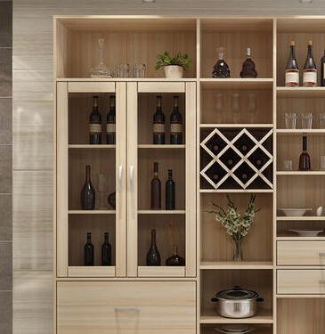 酒柜摆件放好后效果图