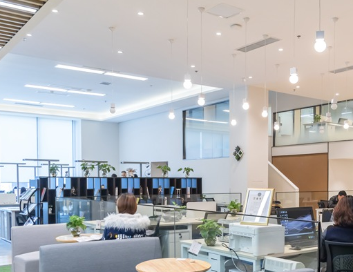 办公空间前台背景墙设计理念