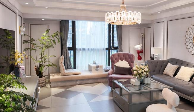 客厅地板装修效果图简颐欧