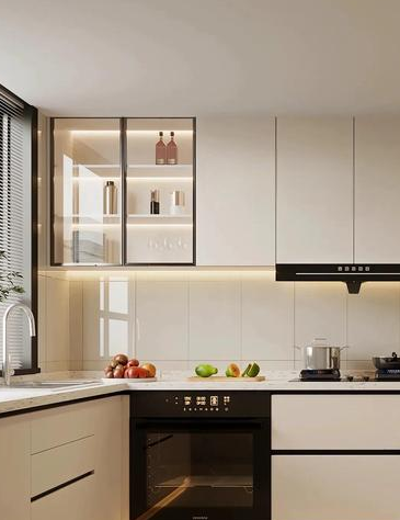 橱柜门颜色怎么选?浅色扩容、深色温馨,全面解析色彩对厨房空间感的影响