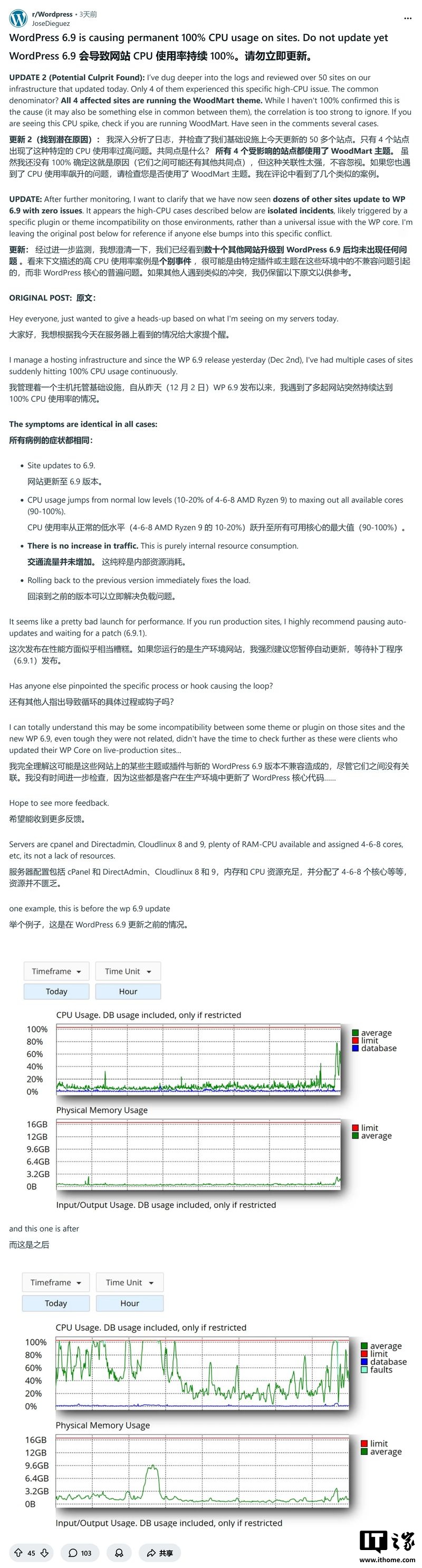 0.4→20秒：部分站长反馈升级WordPress 6.9后网站变龟速